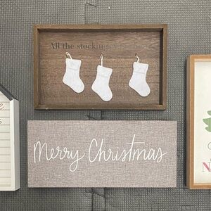 White Stocking Wall Decor